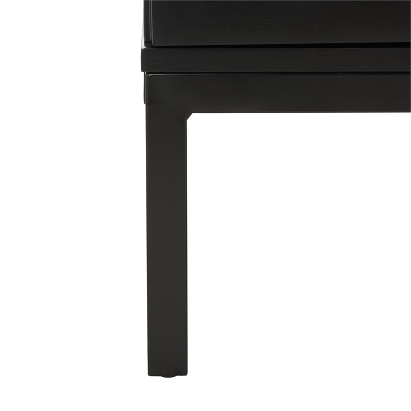 Safavieh Zadie 2 Shelf Wood Media Stand in Black / Natural