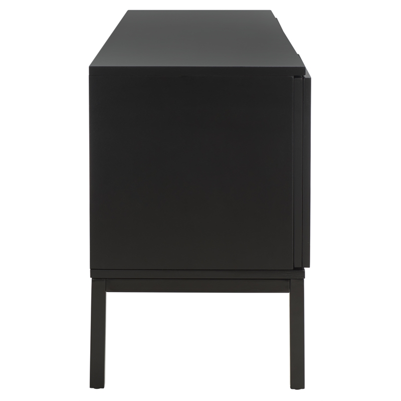 Safavieh Zadie 2 Shelf Wood Media Stand in Black / Natural