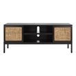 Safavieh Zadie 2 Shelf Wood Media Stand in Black / Natural