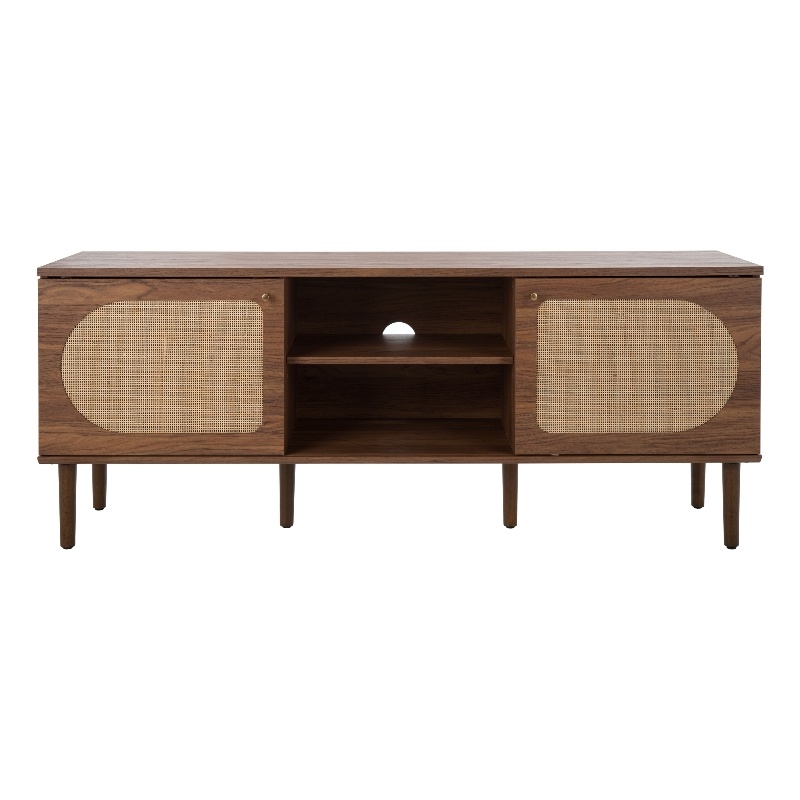 Safavieh Claude Wood 2Door 2Shelf Media Stand in Walnut / Natural