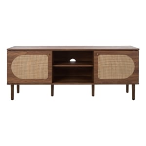 Safavieh Claude Wood 2Door 2Shelf Media Stand in Walnut / Natural