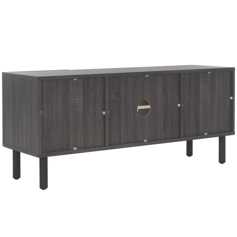 Safavieh Ophelia Wood 2Door 2Shelf Media Stand in Black / Natural