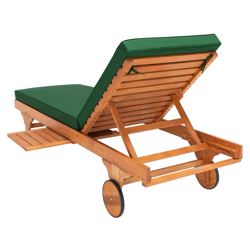 Safavieh Newport Wood Lounge Chair in Natural / Green
