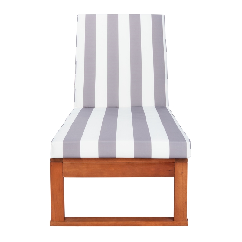 Safavieh Solano Wood Sunlounger in Natural / Gray