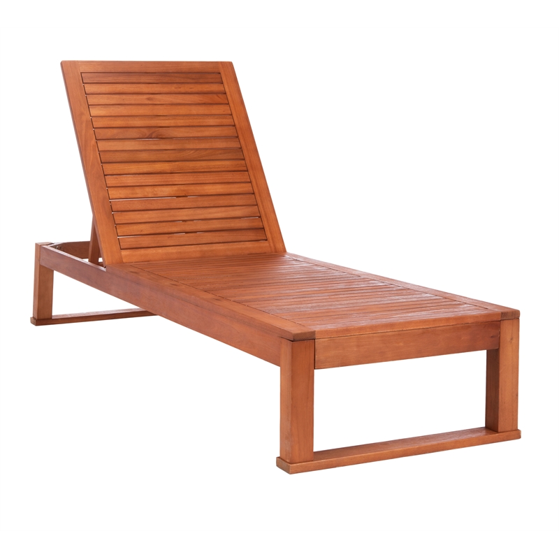 Safavieh Solano Wood Sunlounger in Natural / Gray