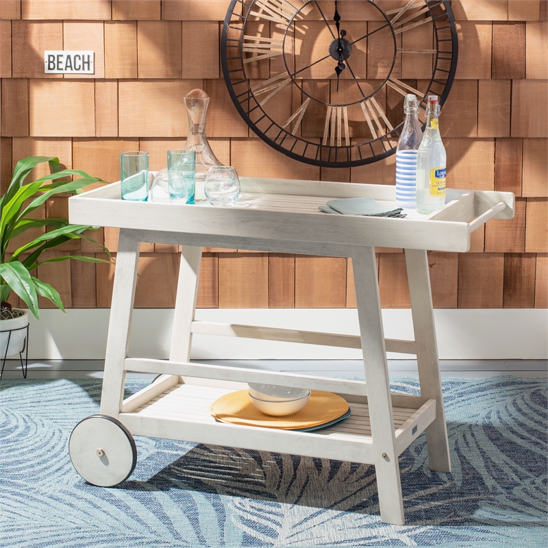 Safavieh Renzo Wood Bar Cart in White