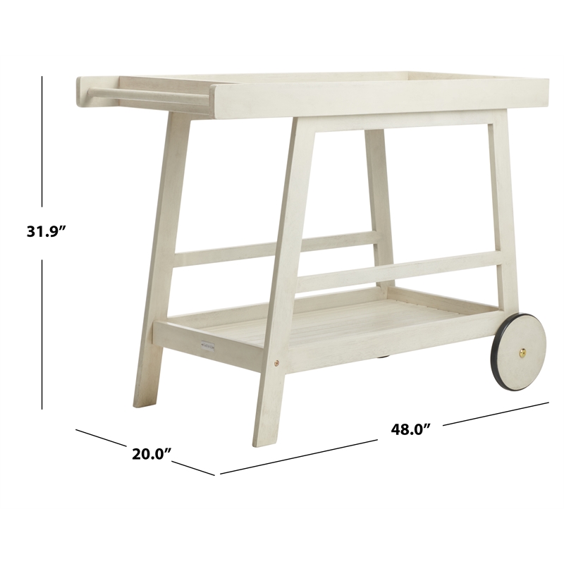 Safavieh Renzo Wood Bar Cart in White