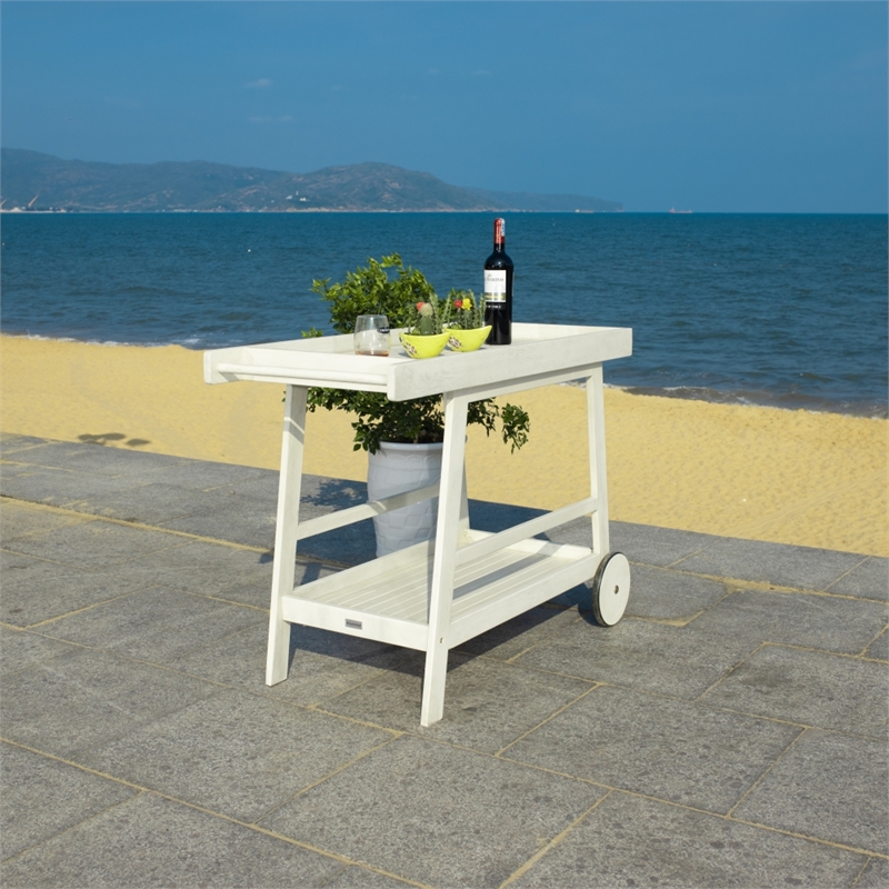 Safavieh Renzo Wood Bar Cart in White