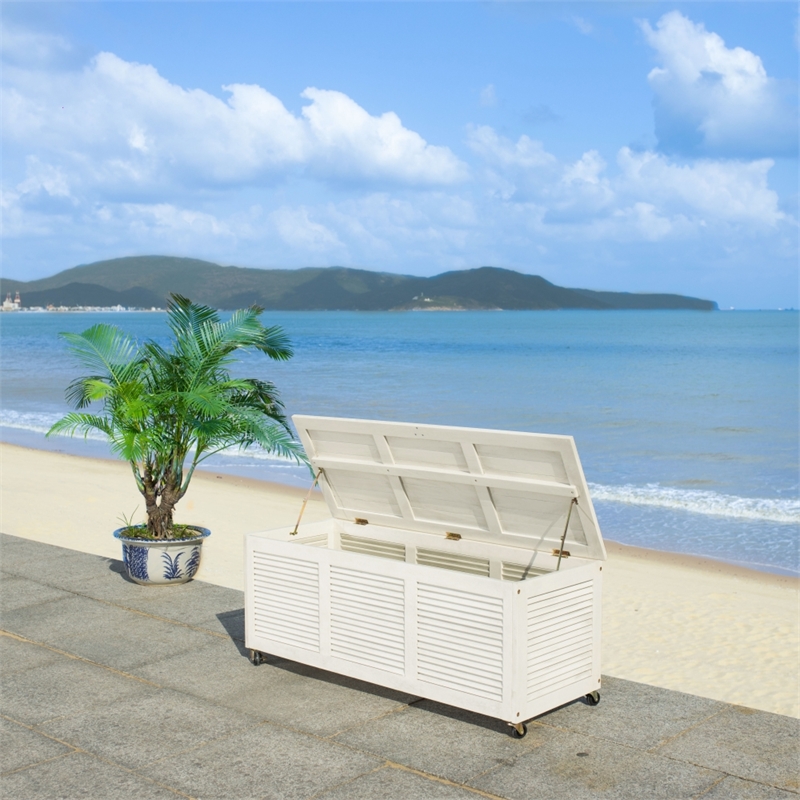 Safavieh Elina Wood Cushion Box in White