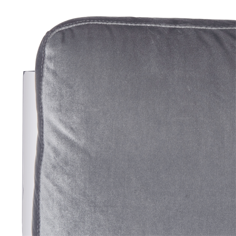 Safavieh Walden Wood and Polyester Velvet Accent Chair in Light Gray