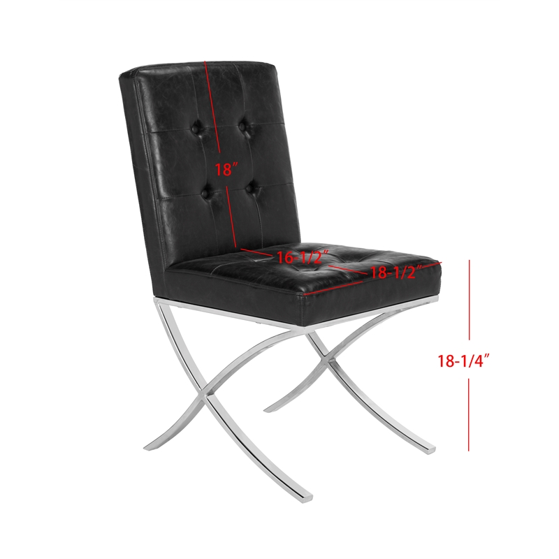 Safavieh Walsh Iron Tufted Side Chair in Black