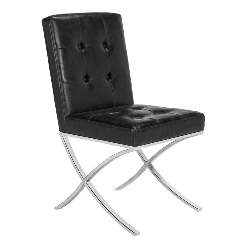 Safavieh Walsh Iron Tufted Side Chair in Black