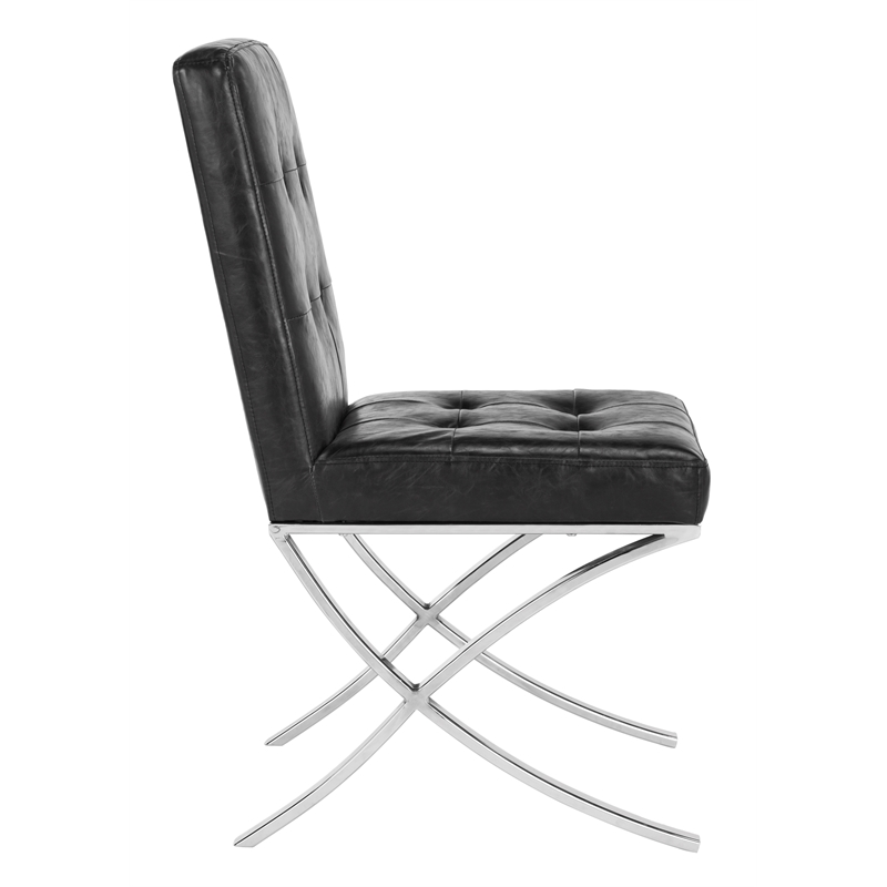 Safavieh Walsh Iron Tufted Side Chair in Black