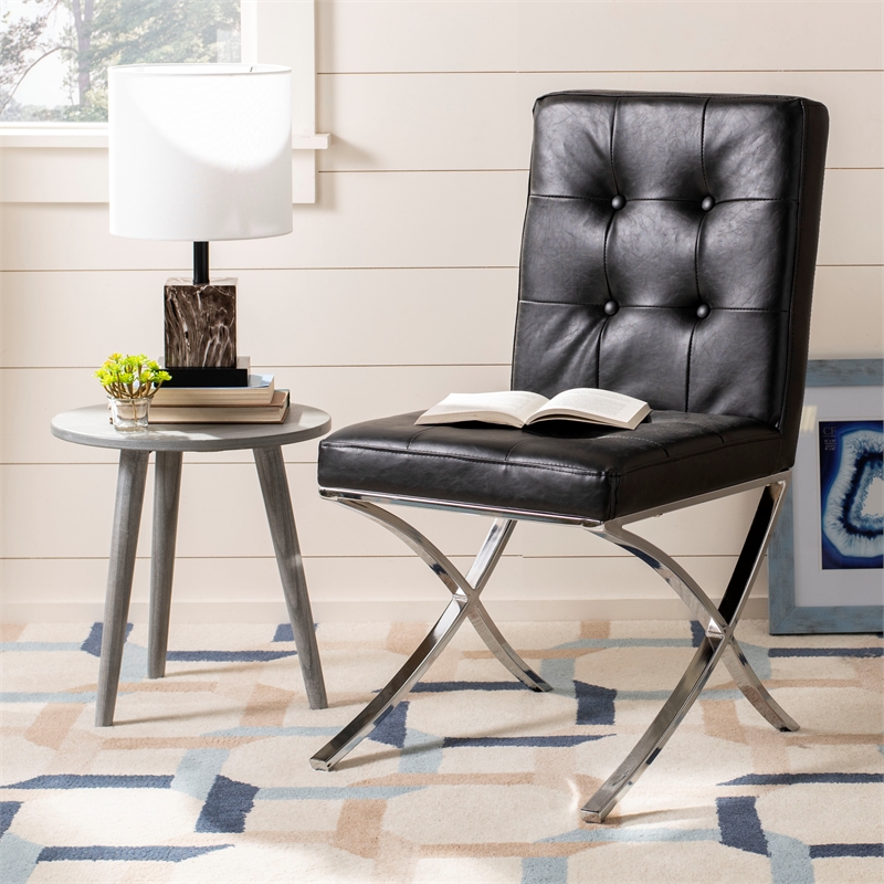 Safavieh Walsh Iron Tufted Side Chair in Black