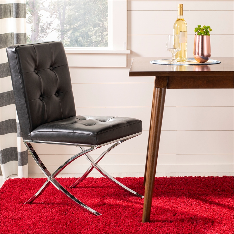 Safavieh Walsh Iron Tufted Side Chair in Black