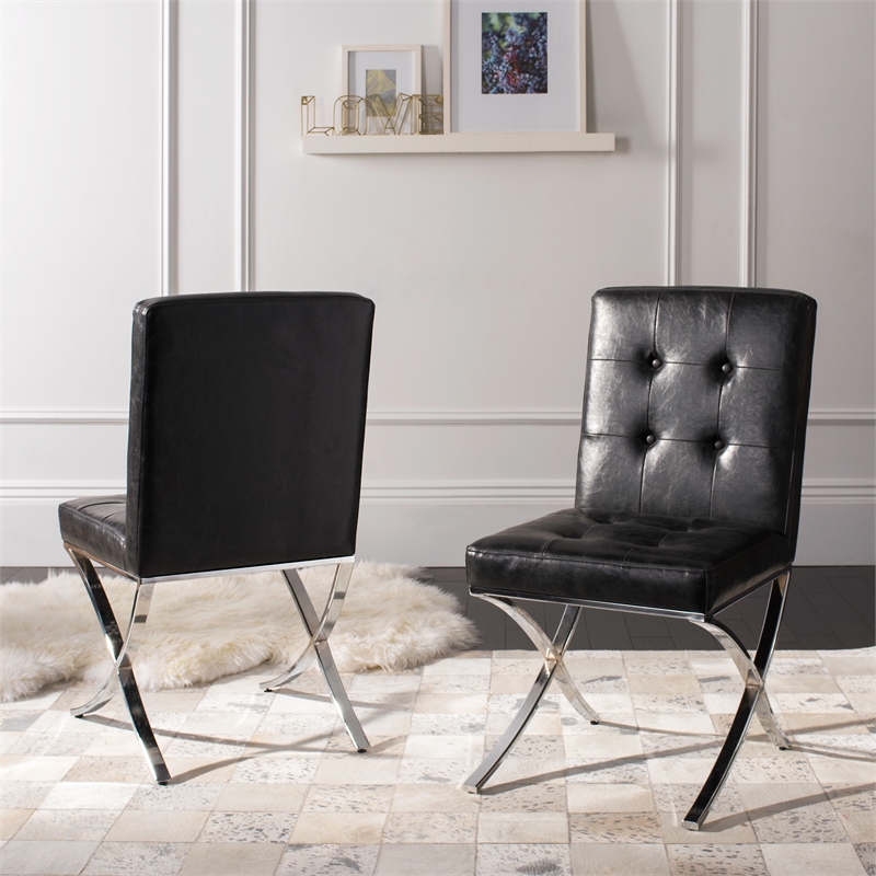 Safavieh Walsh Iron Tufted Side Chair in Black
