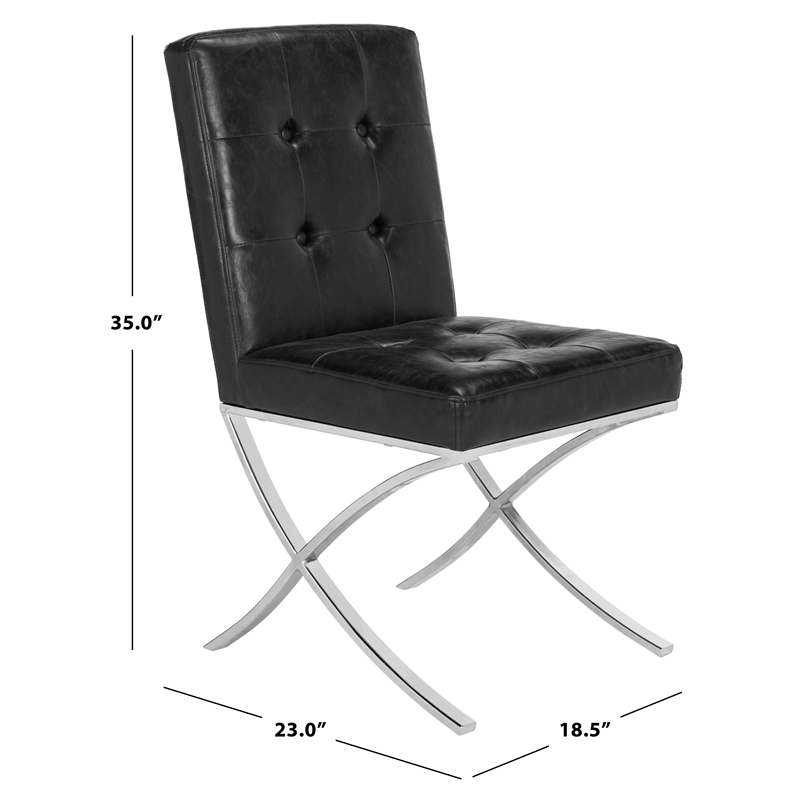 Safavieh Walsh Iron Tufted Side Chair in Black