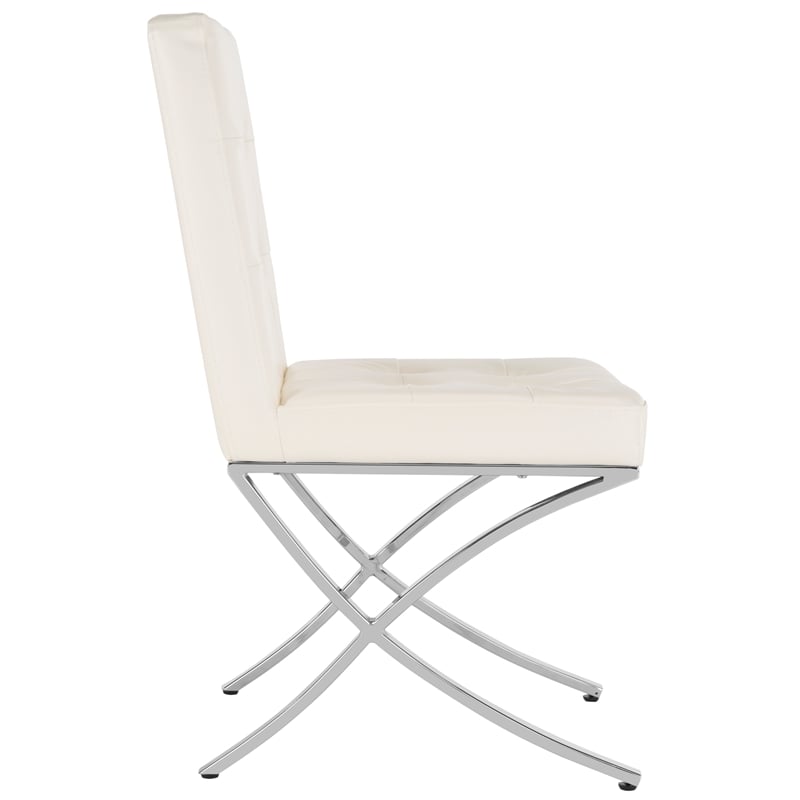 Safavieh Walsh Iron Tufted Side Chair in White