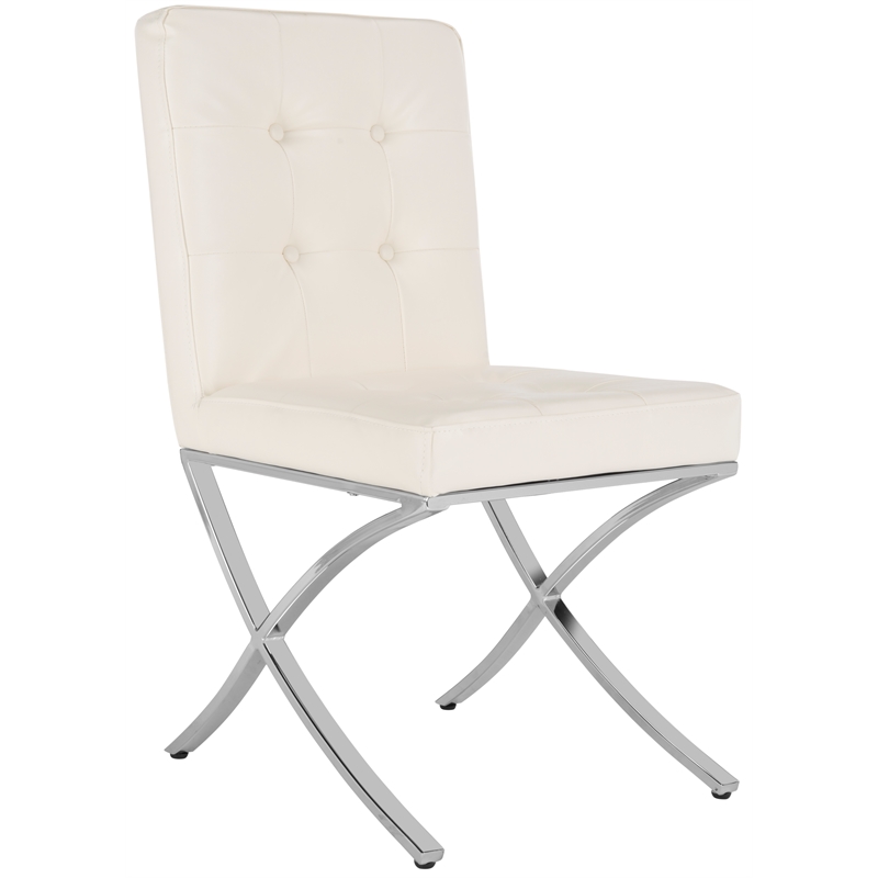 Safavieh Walsh Iron Tufted Side Chair in White
