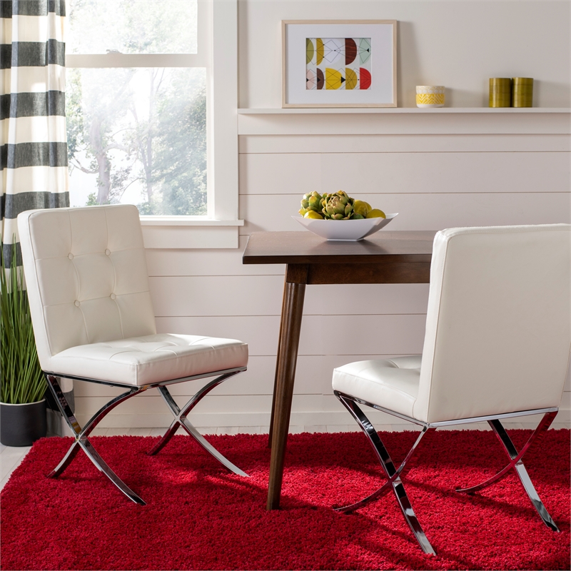 Safavieh Walsh Iron Tufted Side Chair in White