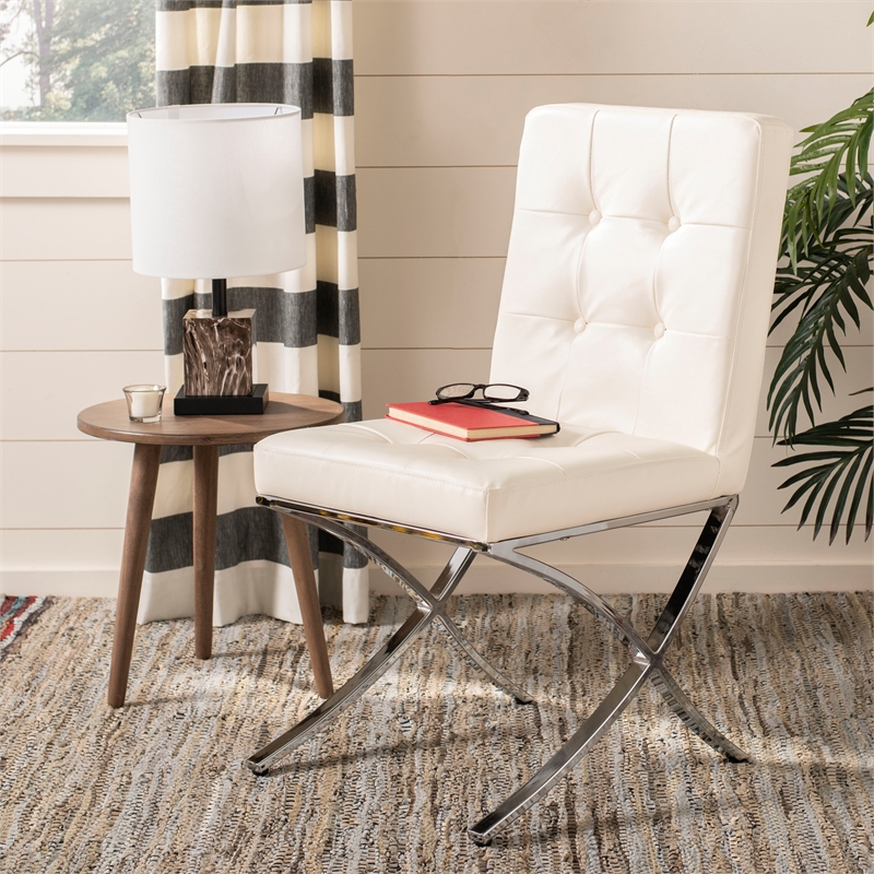 Safavieh Walsh Iron Tufted Side Chair in White