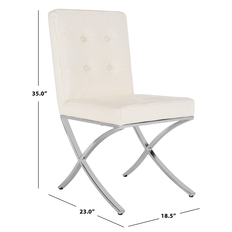 Safavieh Walsh Iron Tufted Side Chair in White