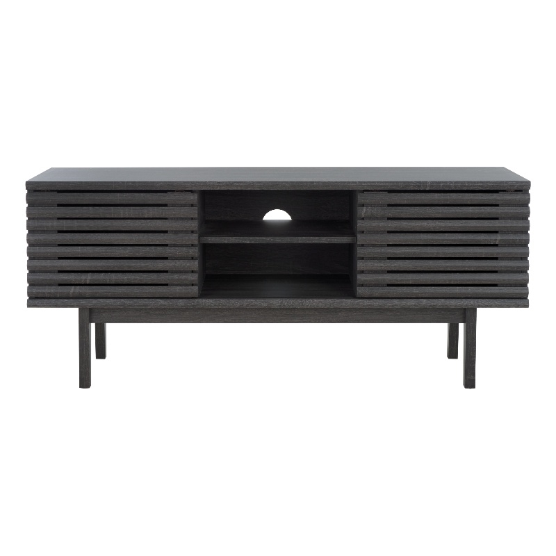 Safavieh Aricia Wood Small 2Door Media Stand in Black