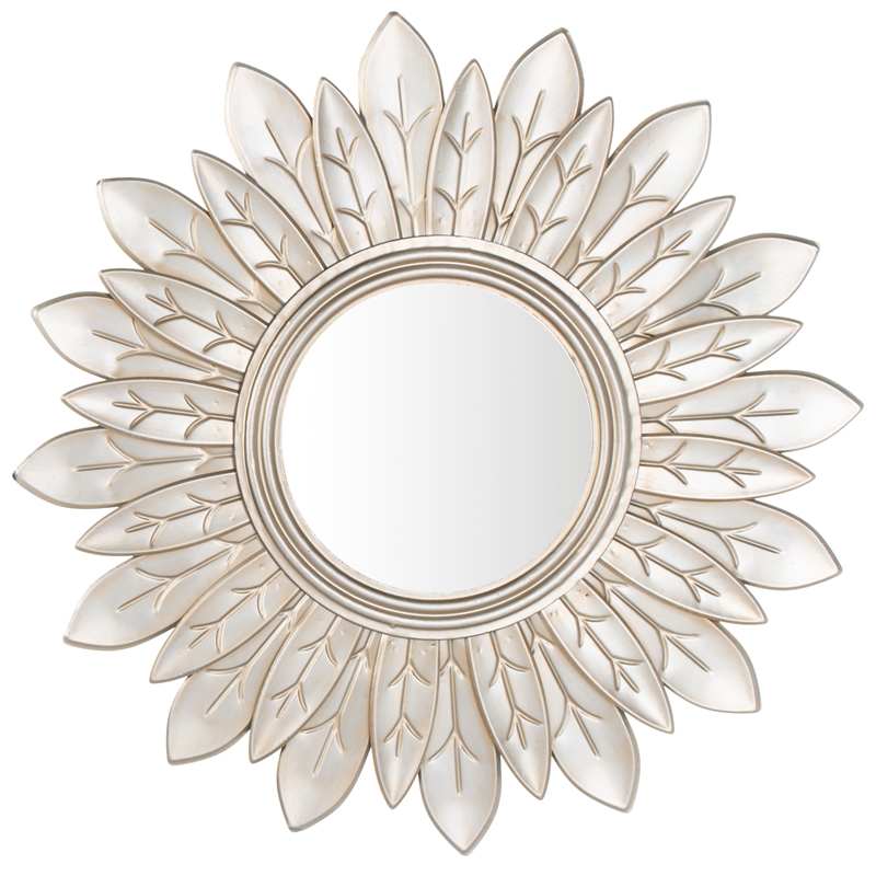 Safavieh Alba Sunburst Wood and Metal Mirror  in Vintage Bronze