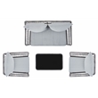 Safavieh Elsbeth Wood and Metal 4Pc Living Set in Gray