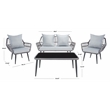 Safavieh Elsbeth Wood and Metal 4Pc Living Set in Gray