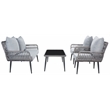 Safavieh Elsbeth Wood and Metal 4Pc Living Set in Gray