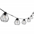 Safavieh Bowne Metal and Glass Led Outdoor String Light in Black