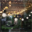 Safavieh Bowne Metal and Glass Led Outdoor String Light in Black