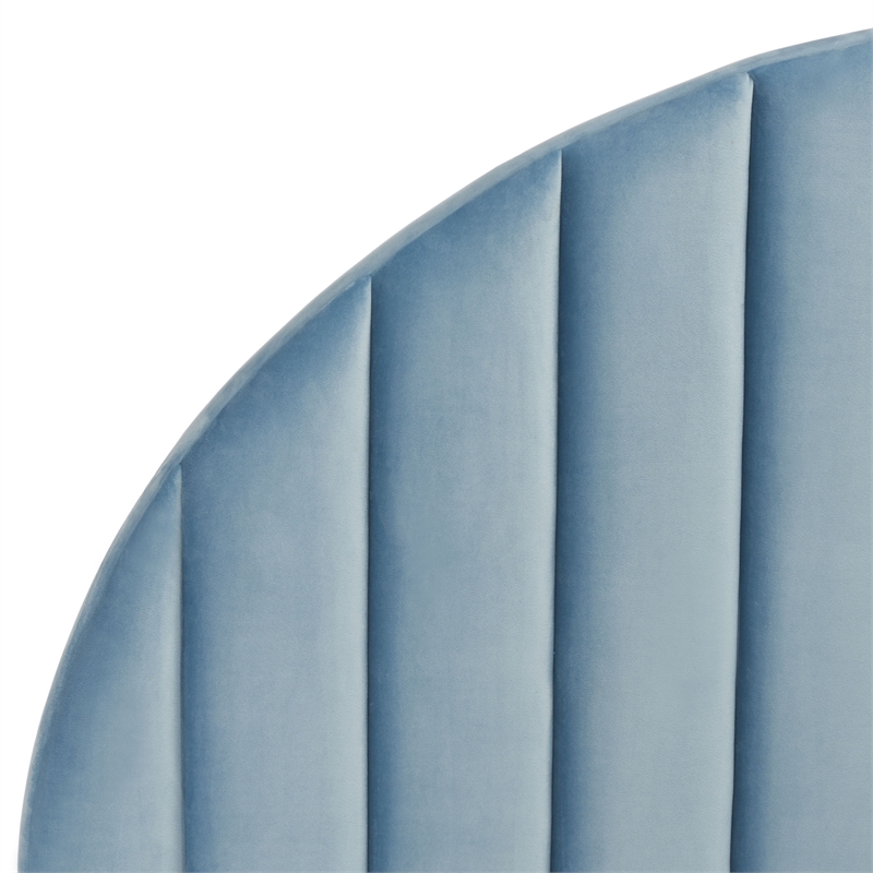 Safavieh Solare Wood and Velvet Striped Arched Headboard  in Slate