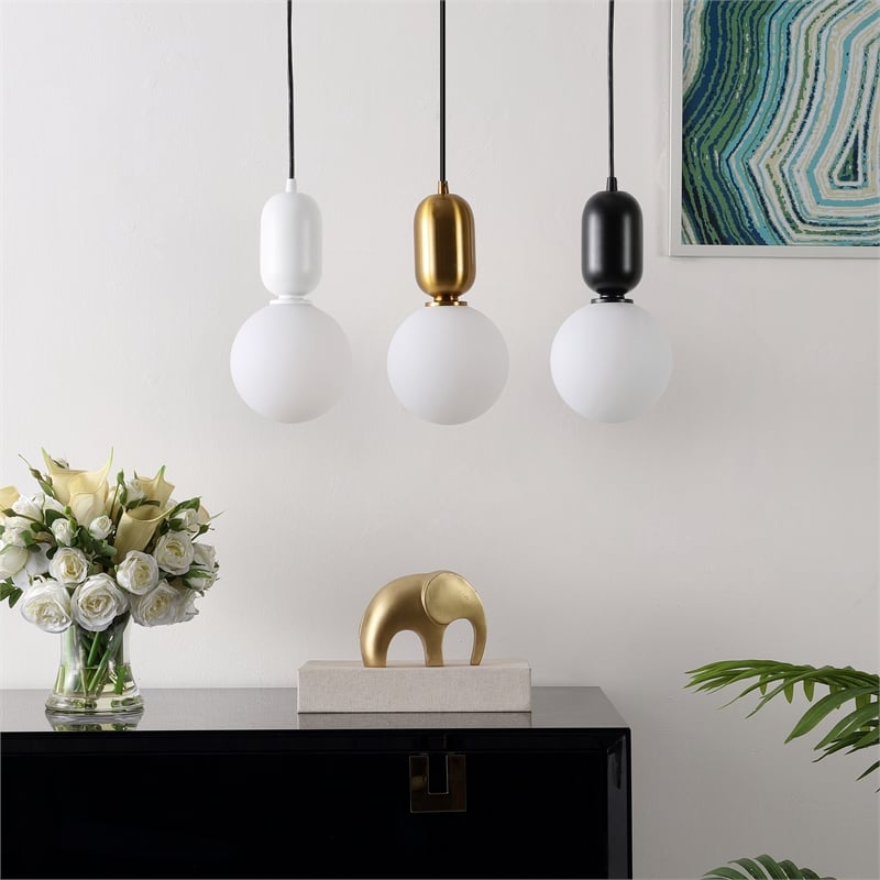 Safavieh Amagiri Glass and Iron 6 Inch Pendant in Multi-Color