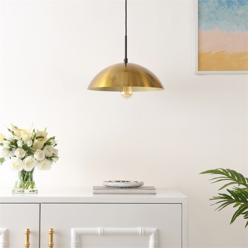 Safavieh Jorden Iron 14 Inch Pendant in Brass / Black