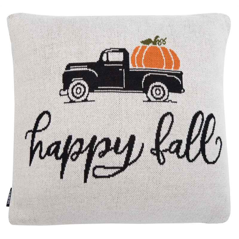 Safavieh Fall Truck Cotton Pillow in Beige