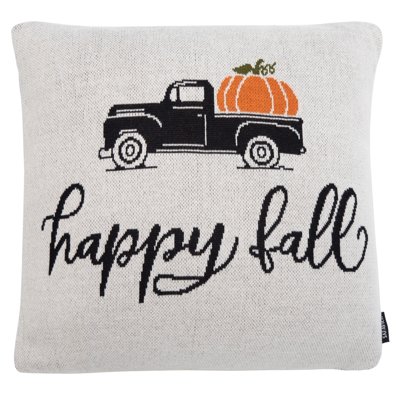 Safavieh Fall Truck Cotton Pillow in Beige
