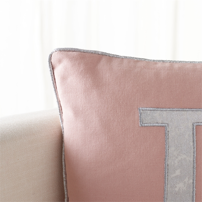 Safavieh Joy Polyester Holiday Tree Pillow in Silver / Pink