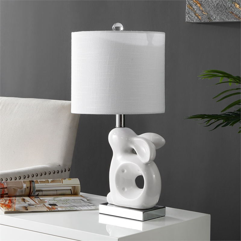 Safavieh Ruby Ceramic and Iron Rabbit Lamp  in White