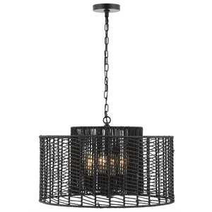 Safavieh Brynora Paper and Iron 4 Lt 25&quot Pendant in Black