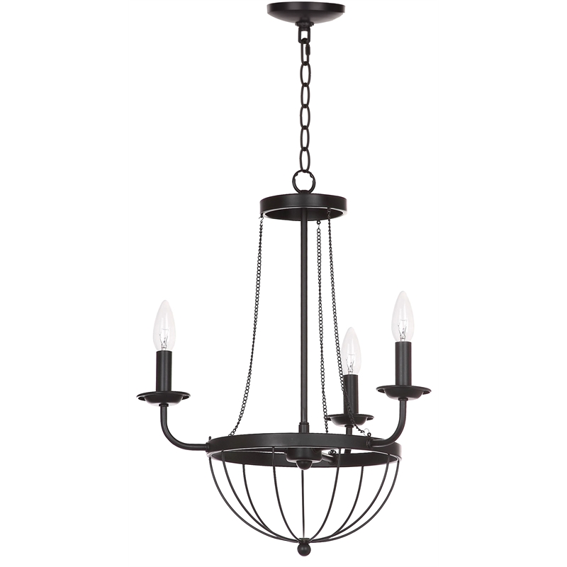 Safavieh Jacques Iron Chandelier in Black