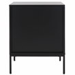 Safavieh Zadie Wood and Iron 2 Drawer Nightstand in Black