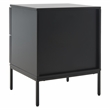 Safavieh Zadie Wood and Iron 2 Drawer Nightstand in Black