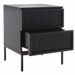 Safavieh Zadie Wood and Iron 2 Drawer Nightstand in Black