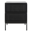 Safavieh Zadie Wood and Iron 2 Drawer Nightstand in Black