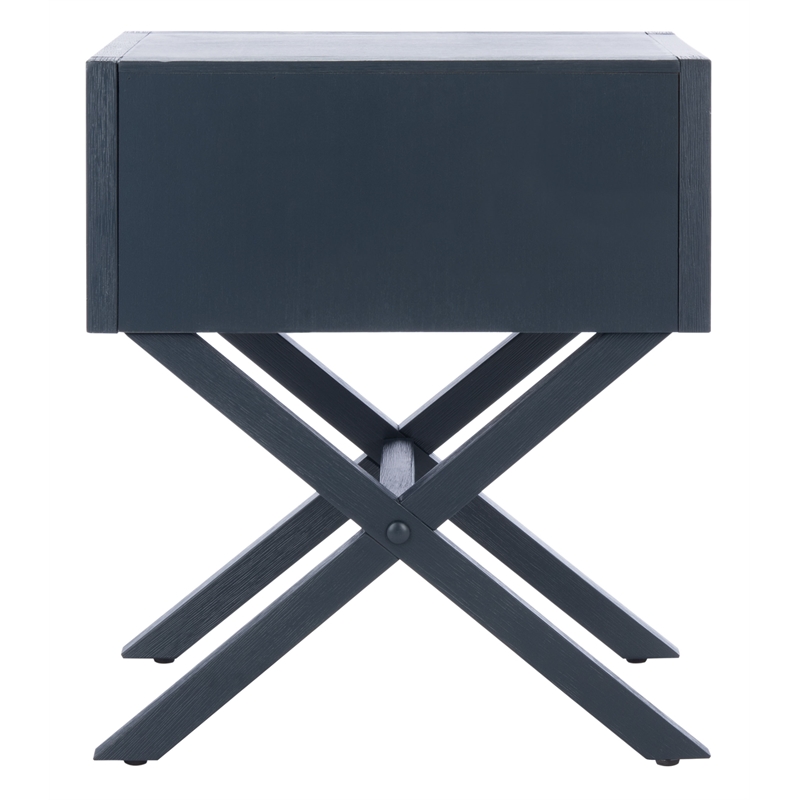 Safavieh Sadie Metal and Wood 1 Drawer Nightstand  in Navy