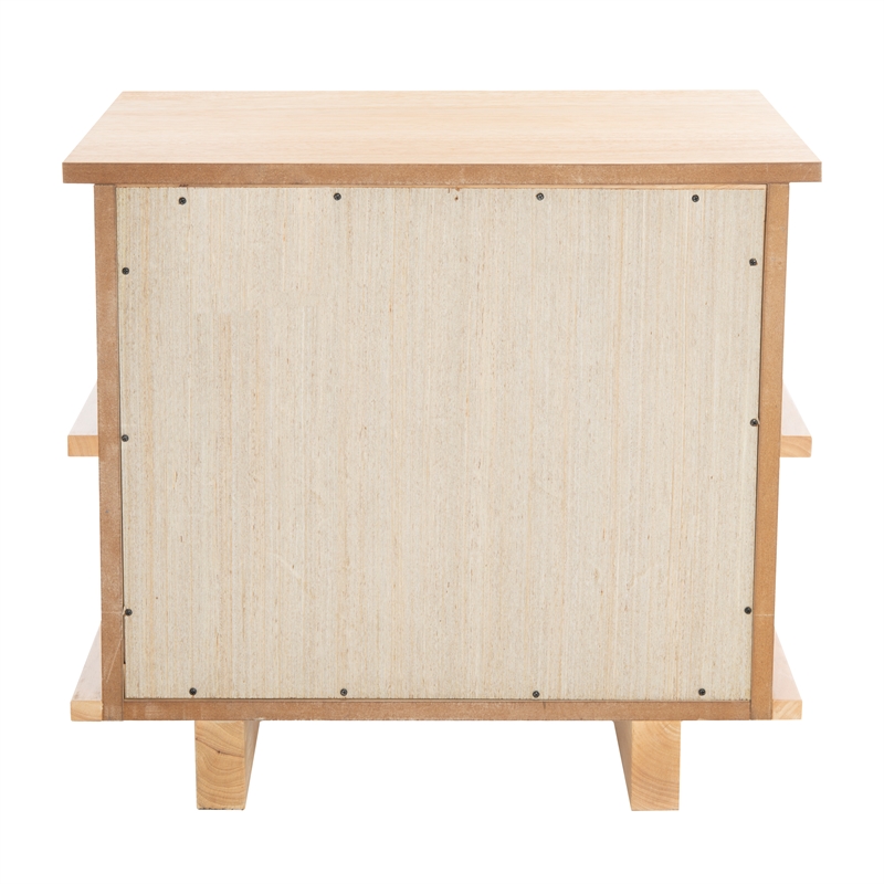 Safavieh Rodney Metal and Wood 2 Drawer Nightstand  in Natural