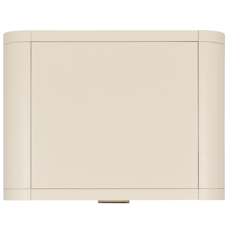 Safavieh Yates Metal and Wood 1 Drawer Nightstand in White / Natural