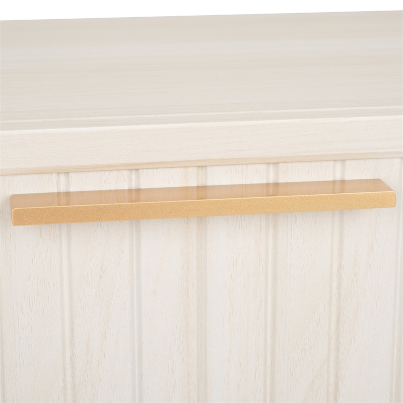 Safavieh Axelle Wood and Metal 1 Drawer Nightstand  in White / Gold
